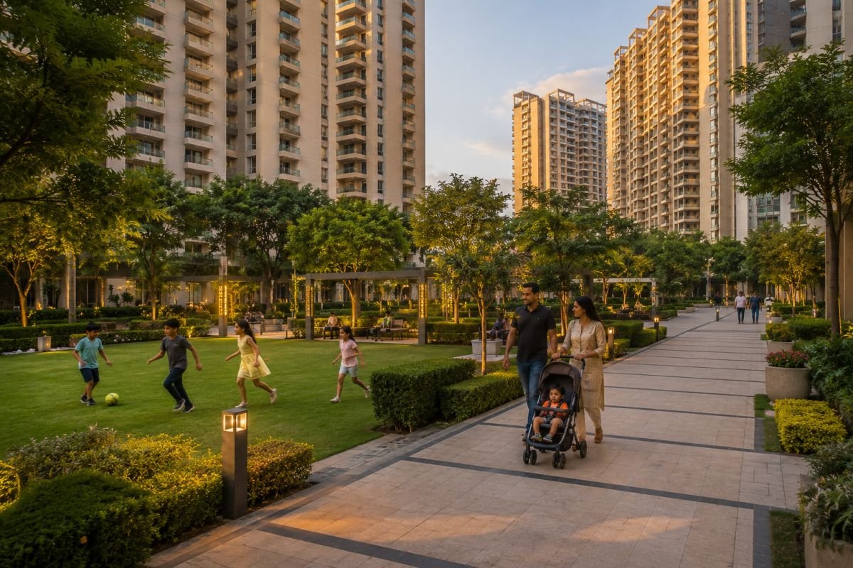 Family lifestyle inside Emaar Palm Terraces Select Gurgaon