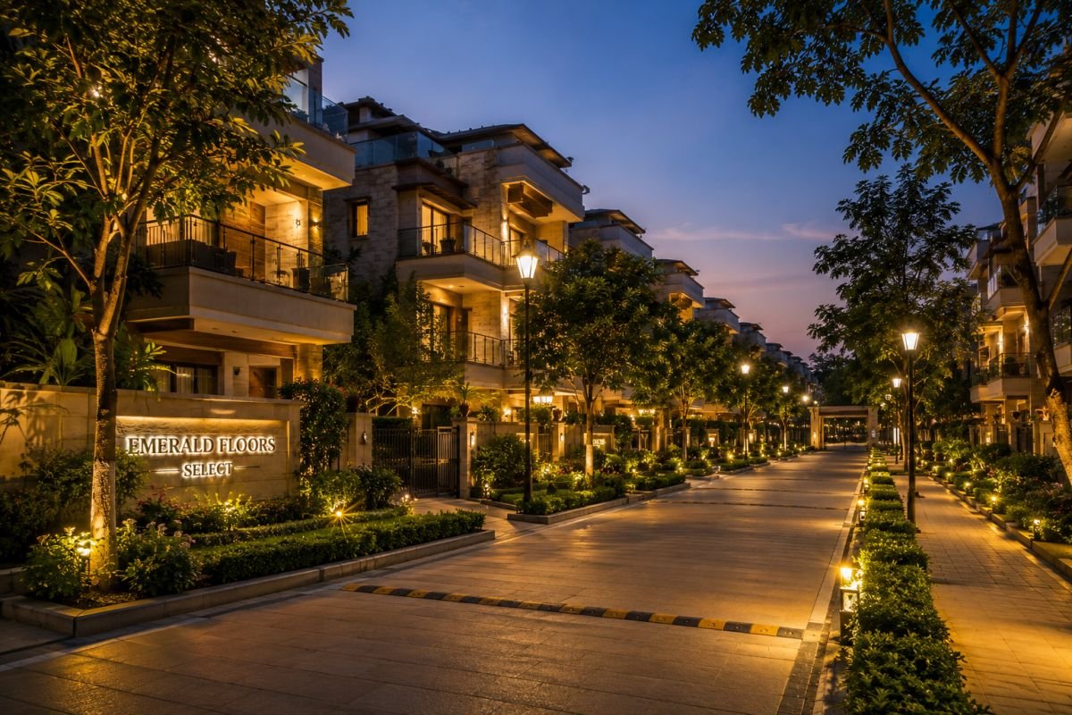 Evening view of luxury gated community in Sector 65 Gurgaon