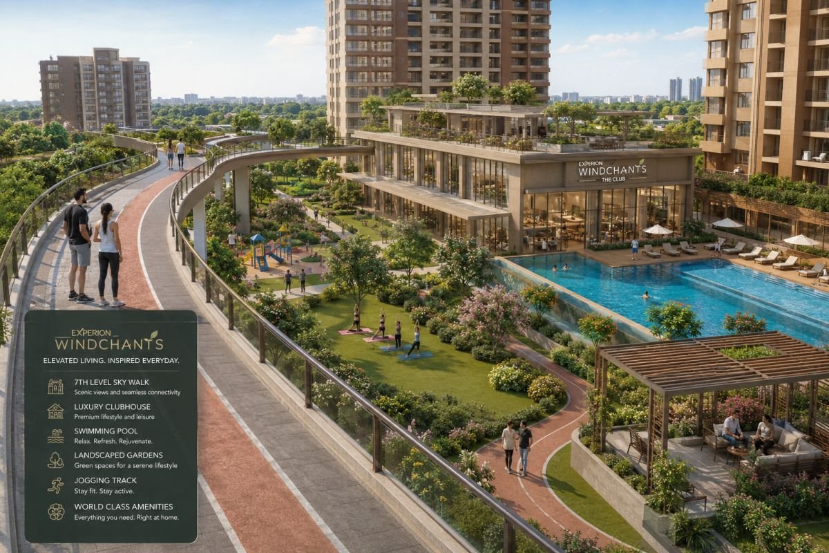Experion Windchants skywalk clubhouse and lifestyle amenities