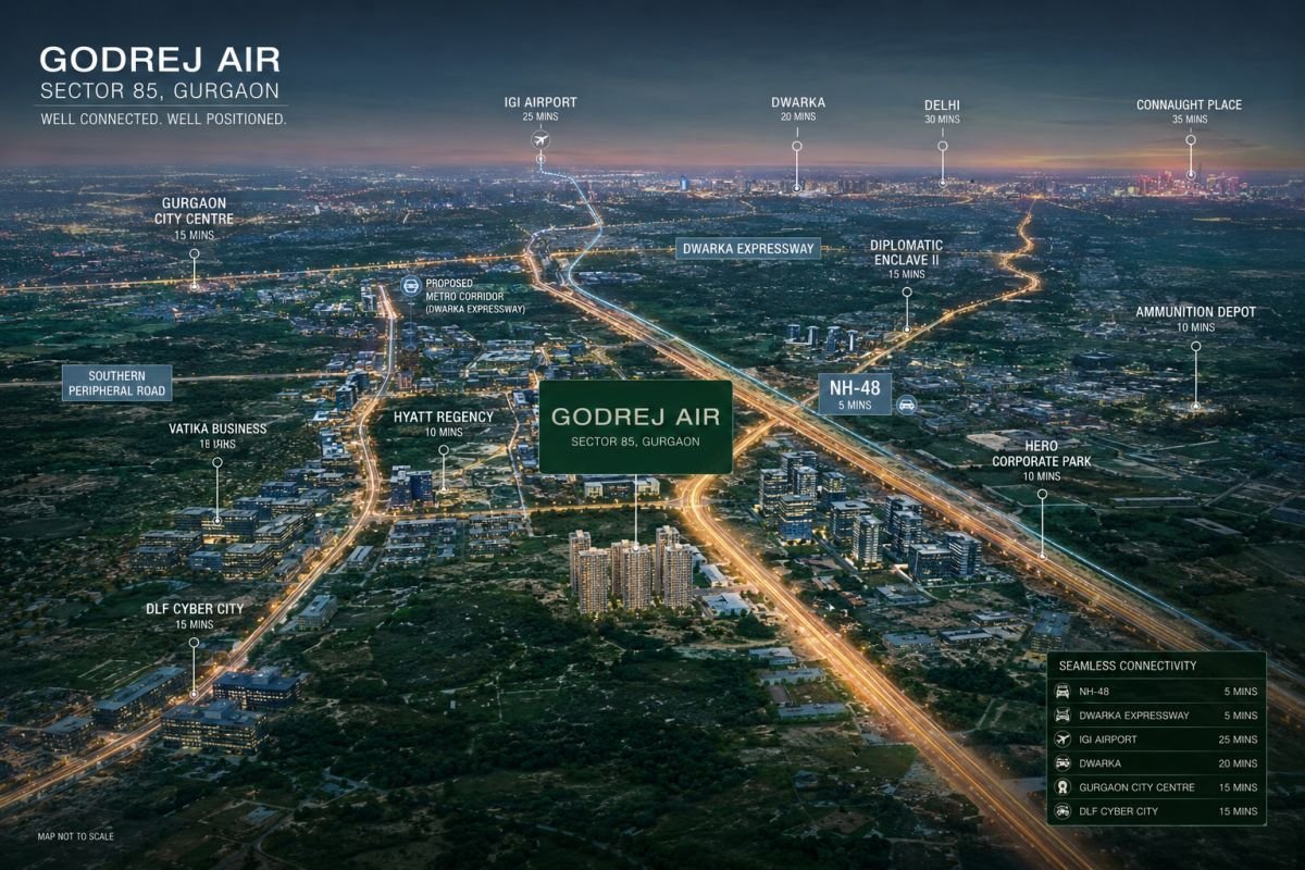 Godrej Air Sector 85 Gurgaon location and connectivity