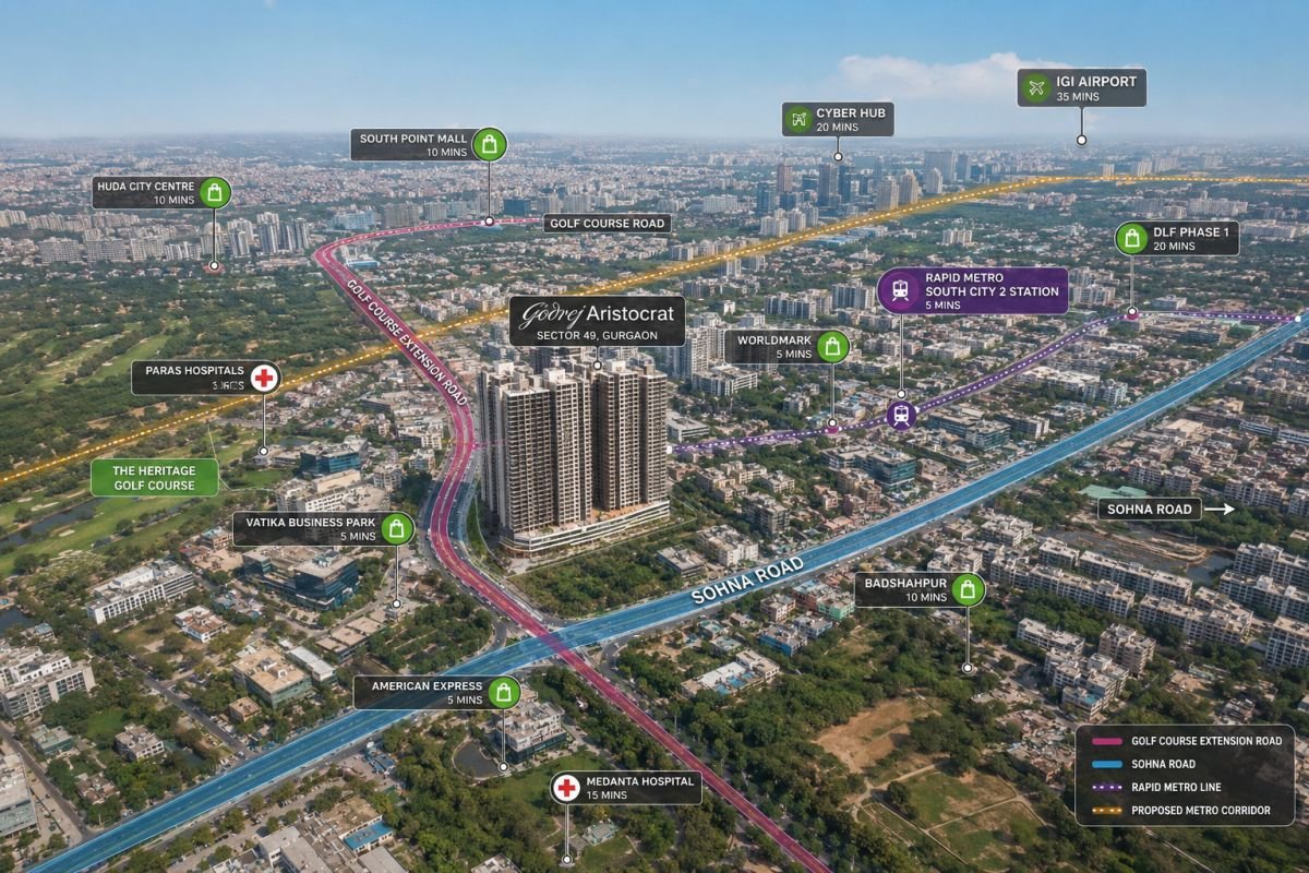 Godrej Aristocrat Sector 49 location and connectivity advantages
