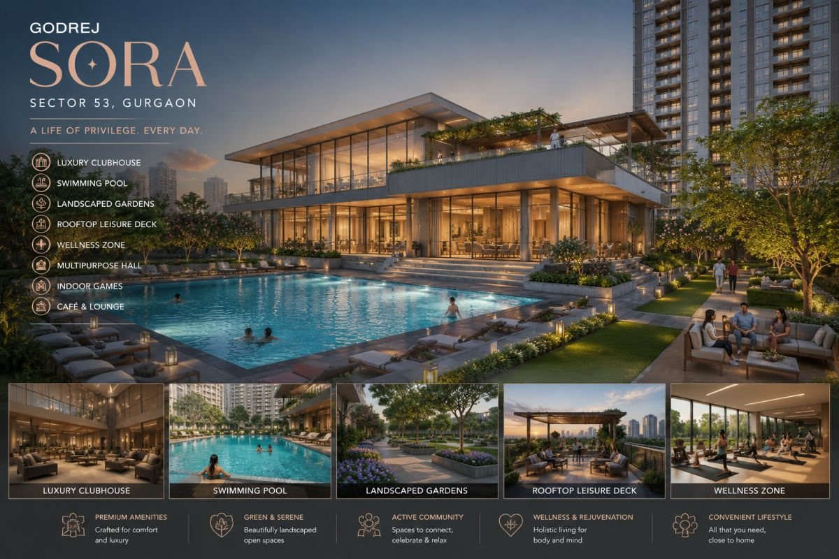Clubhouse and lifestyle amenities at Godrej Sora Sector 53