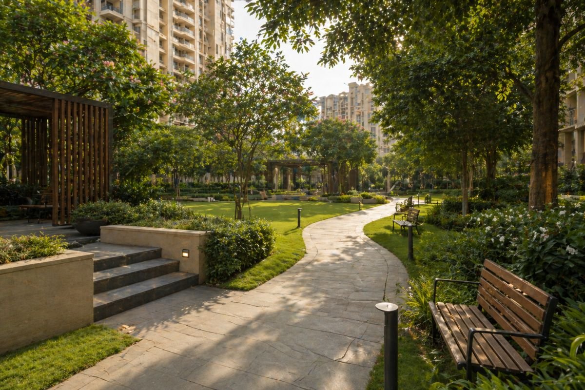 Godrej Summit landscaped gardens open green spaces Gurgaon