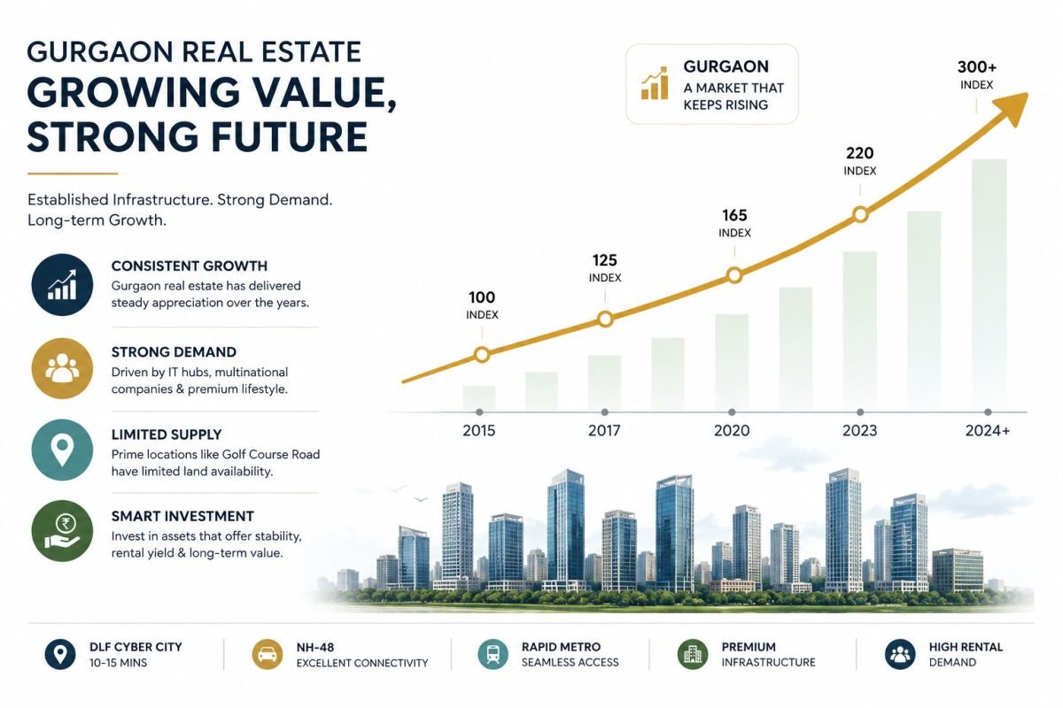 Golf Course Road Gurgaon property price growth investment graph