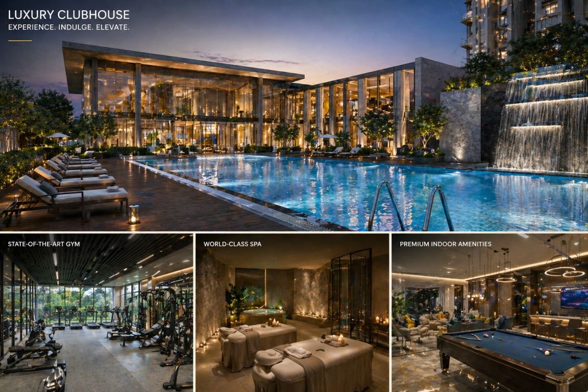 Luxury clubhouse swimming pool and gym facilities in Gurgaon residential project