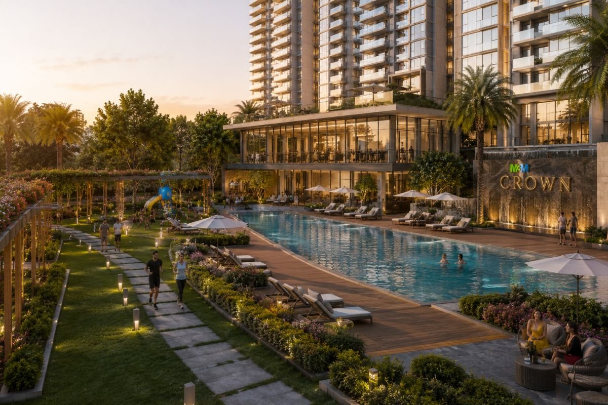 Clubhouse and landscaped amenities at M3M Crown Gurgaon