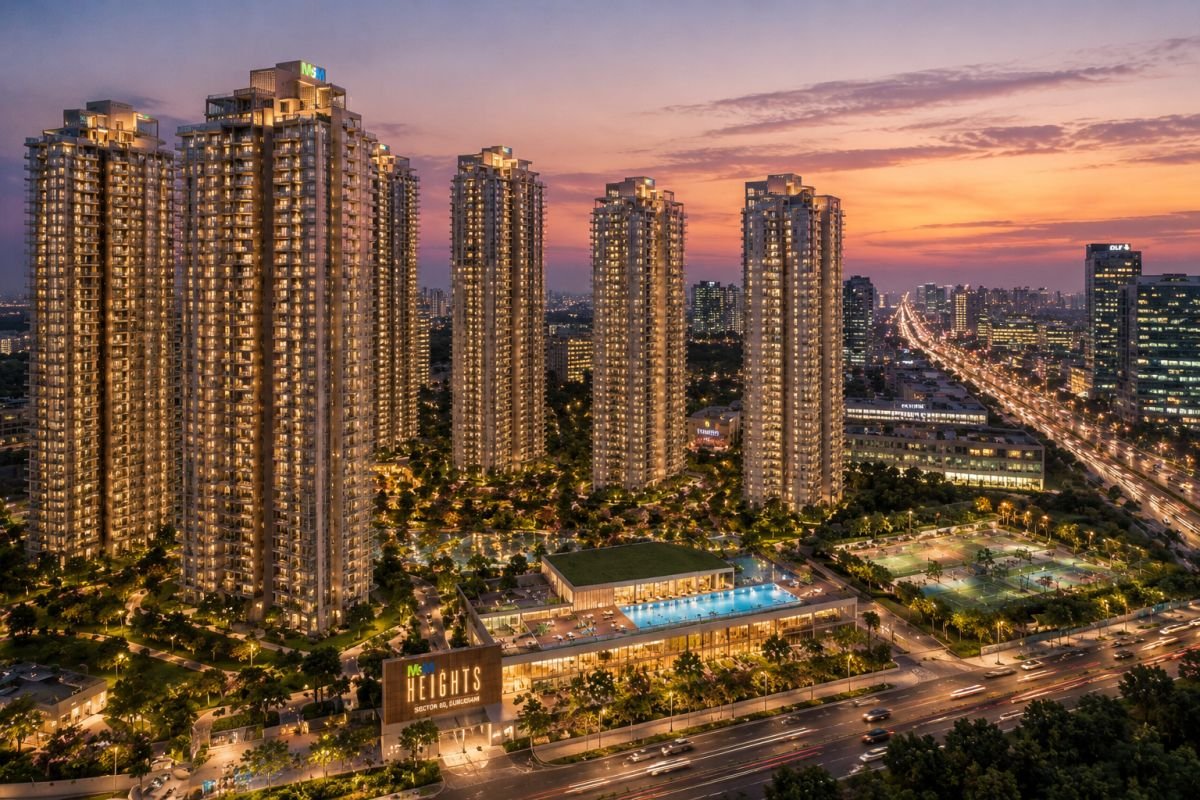 M3M Heights Gurgaon skyline and completed towers
