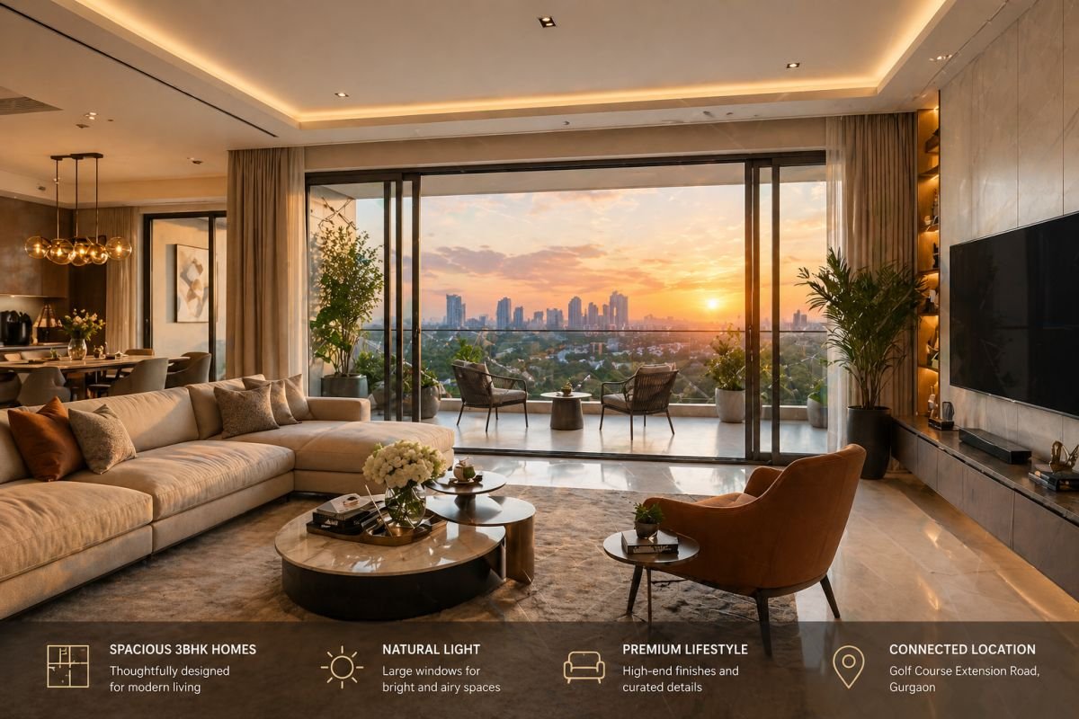 Luxury 3BHK apartment interior at M3M Opus Gurgaon with modern design
