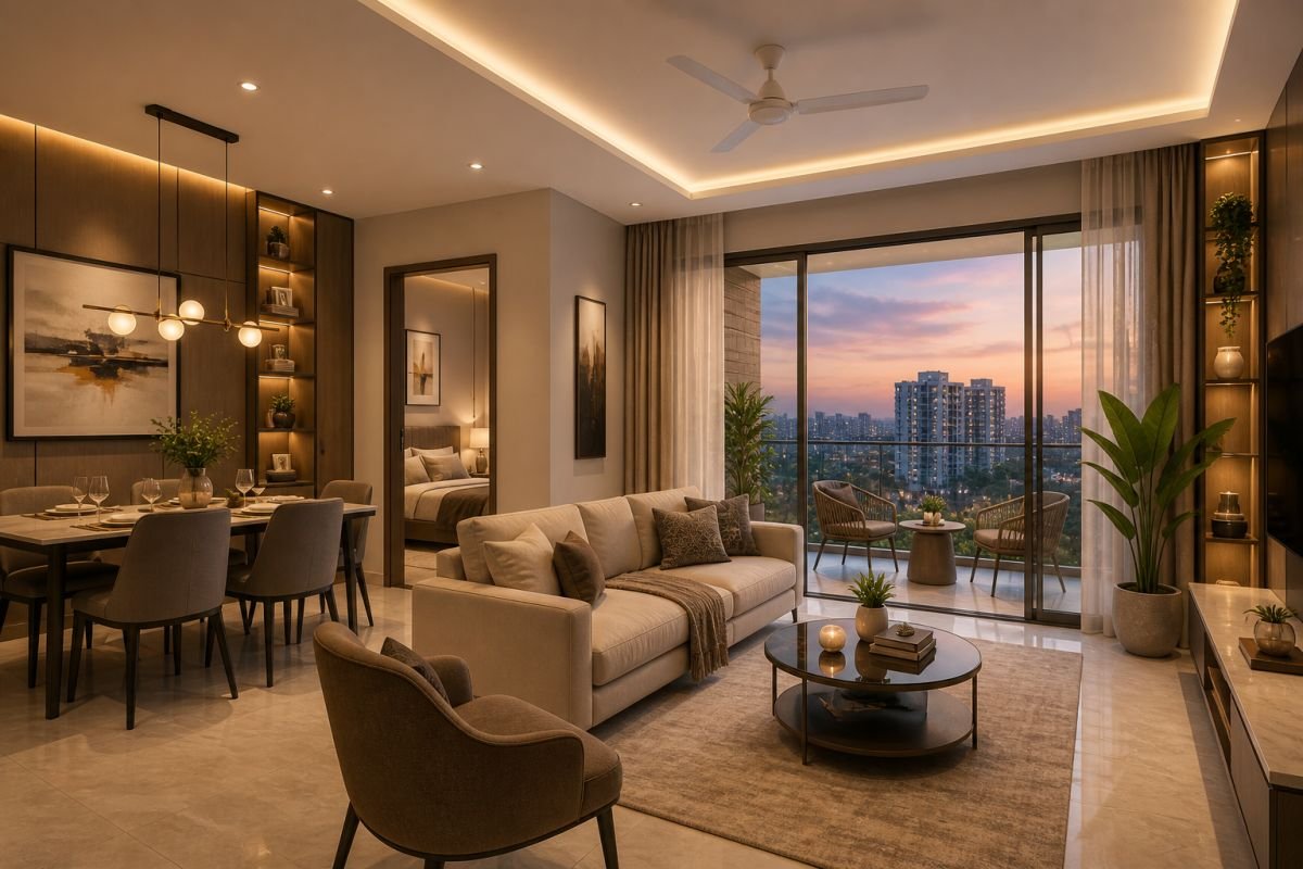Modern interior of low rise apartment in M3M Skywalk Gurgaon