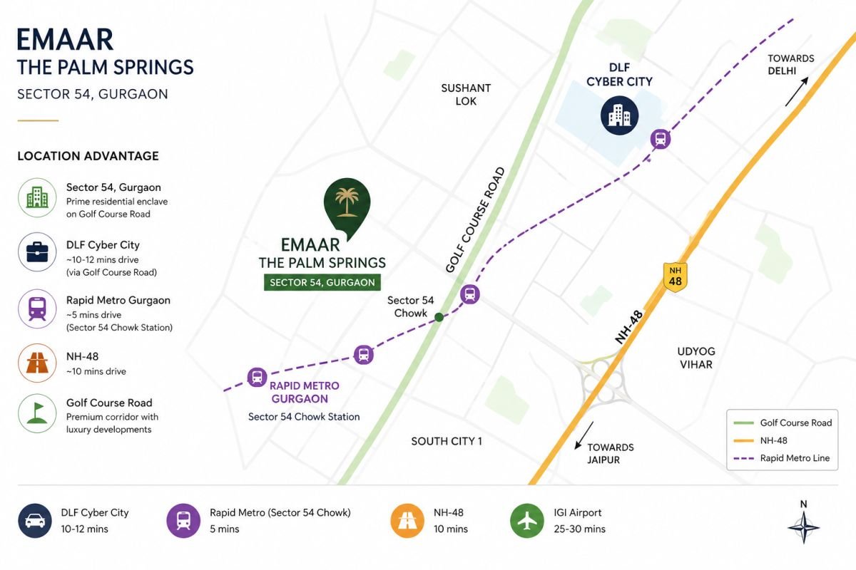 sector-54-gurgaon-golf-course-road-location-map