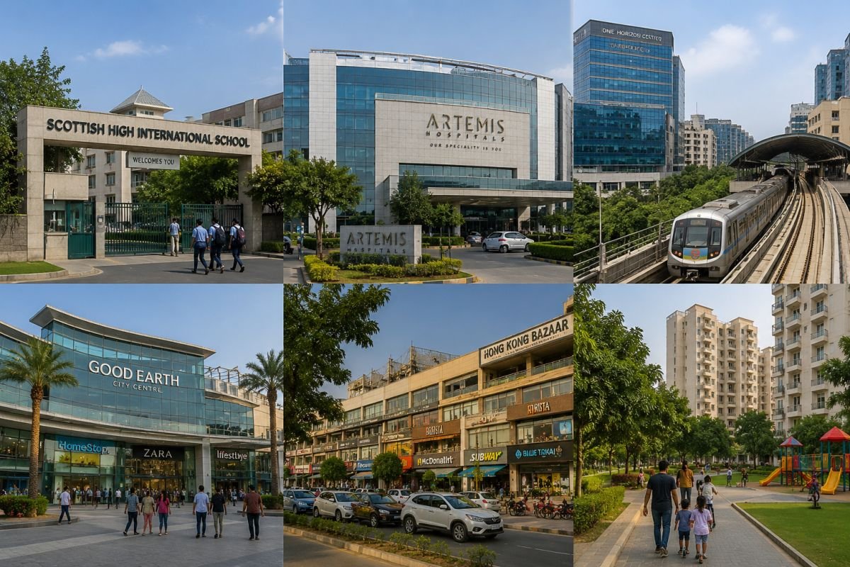 Schools hospitals and infrastructure near Sector 57 Gurgaon