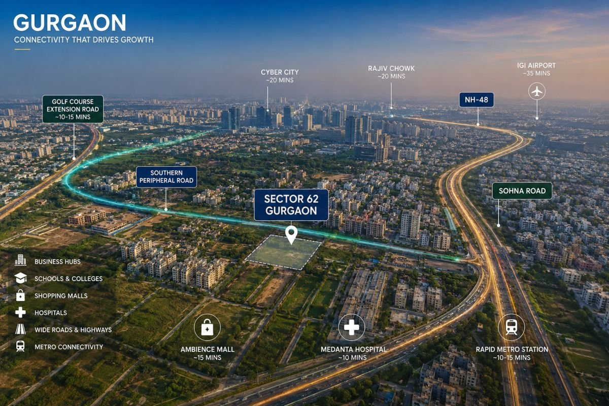 Sohna Road and Golf Course Extension Road connectivity near Sector 62 Gurgaon