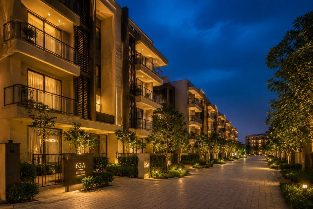 Signature Global City 63A Gurgaon premium night elevation