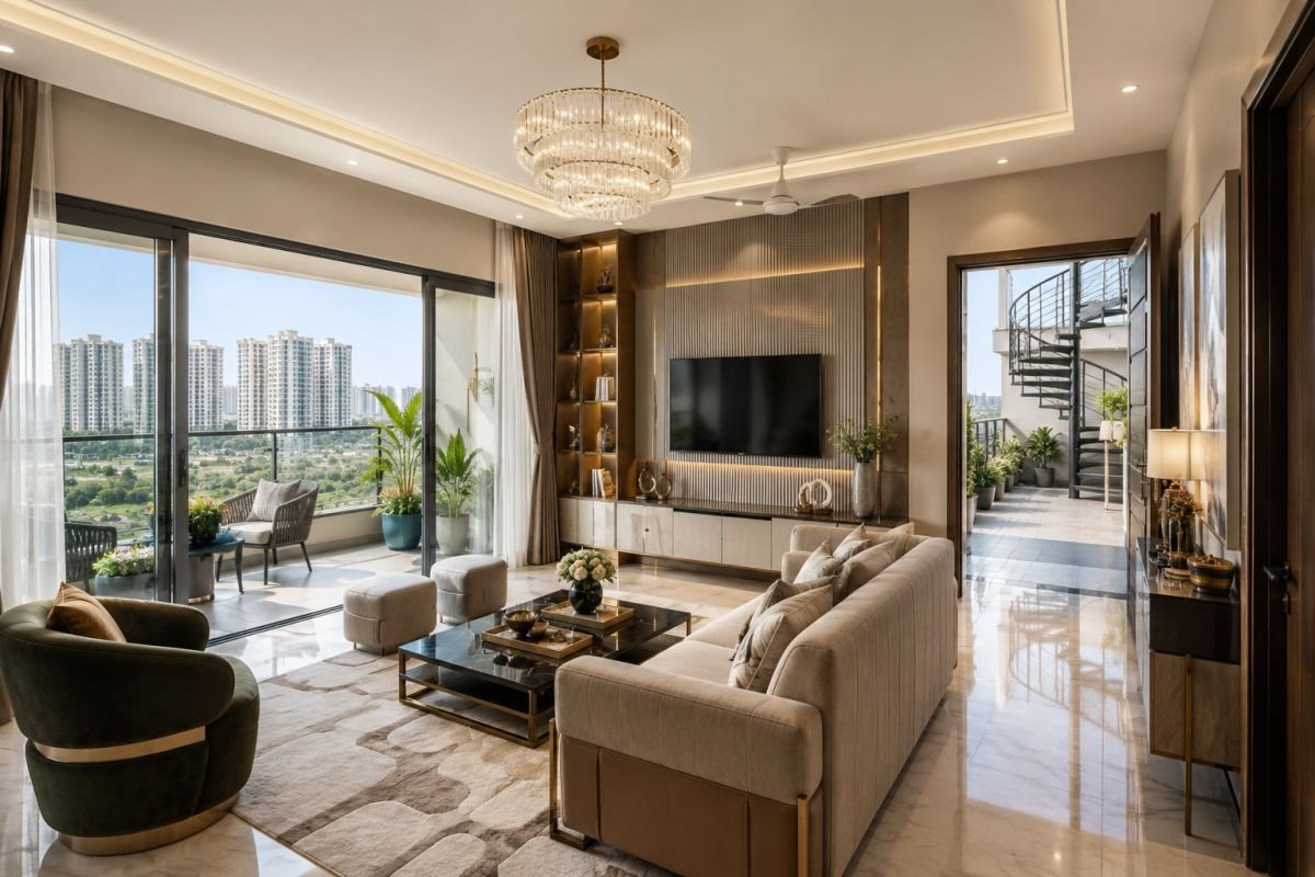 Smart World Gems independent floor layout with balcony and terrace