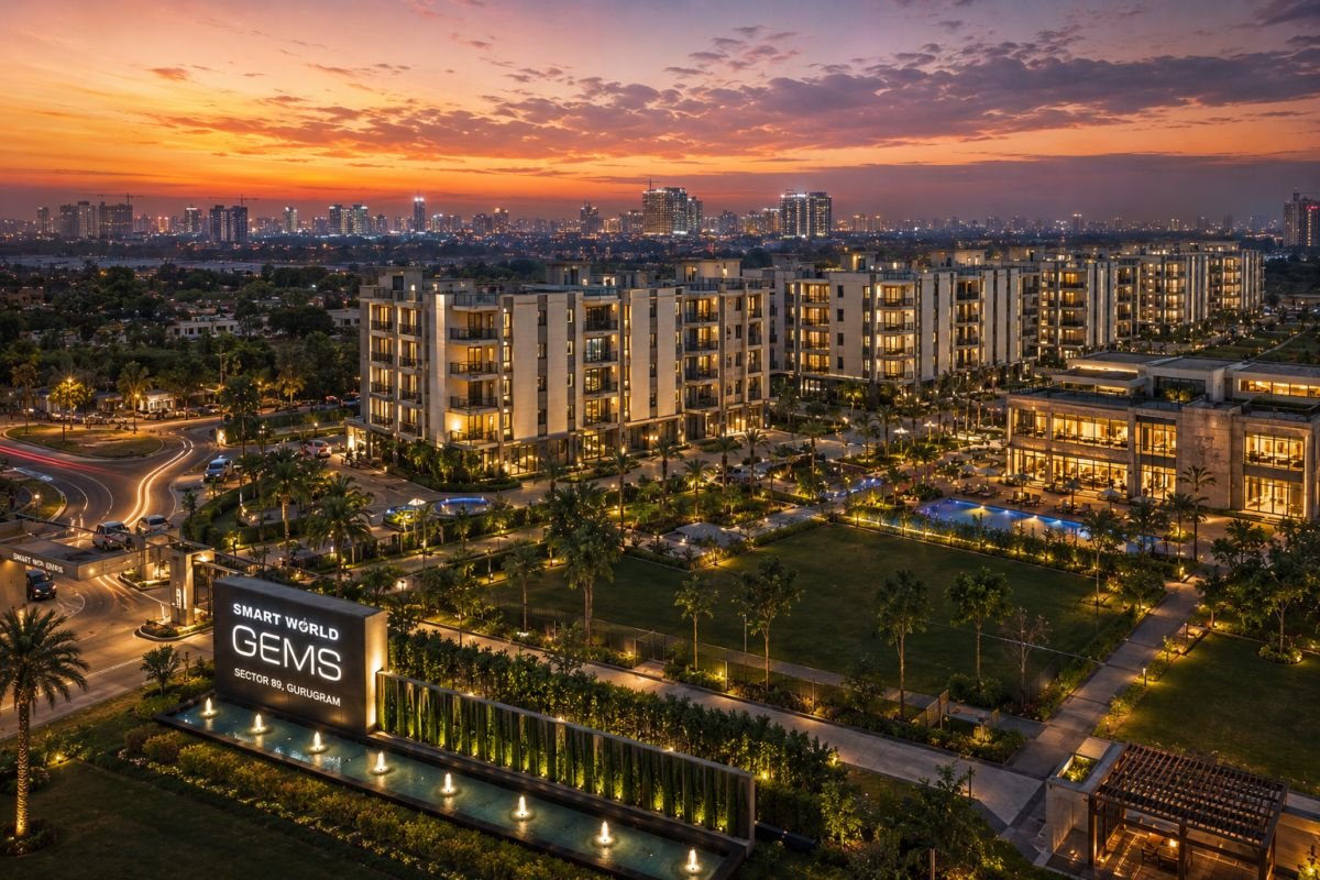Smart World Gems Sector 89 Gurgaon evening skyline view