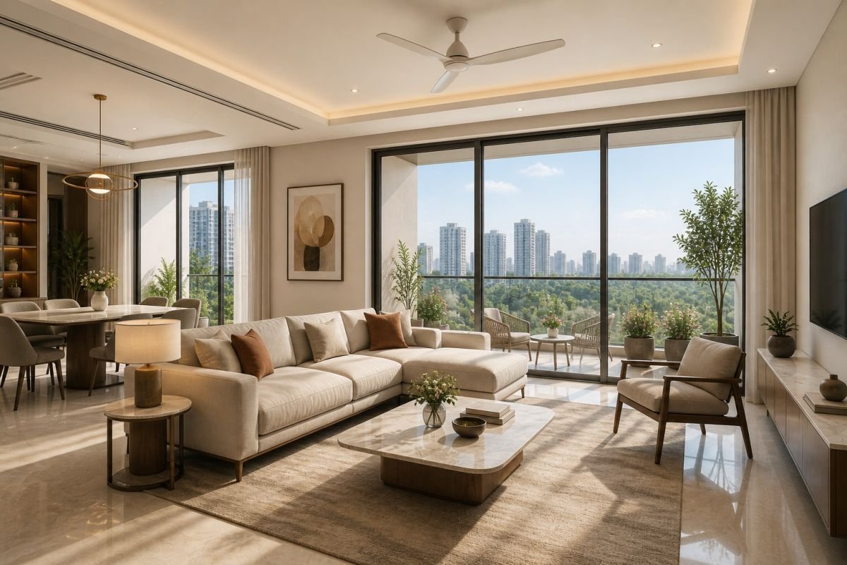 Spacious apartment interior with natural light in Sector 62 Gurgaon