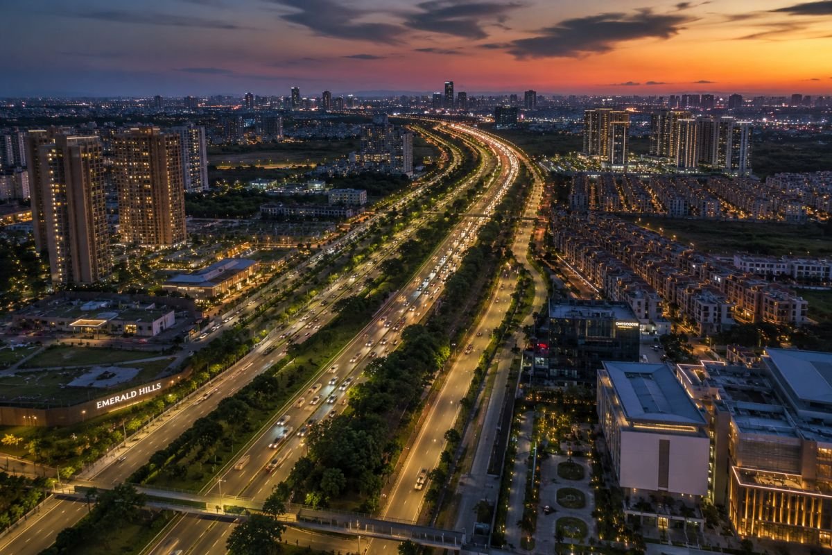 Southern Peripheral Road infrastructure near Sector 71 Gurgaon luxury corridor