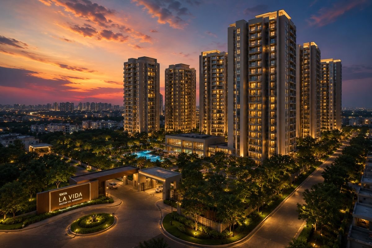 Evening skyline view of Tata La Vida Gurgaon