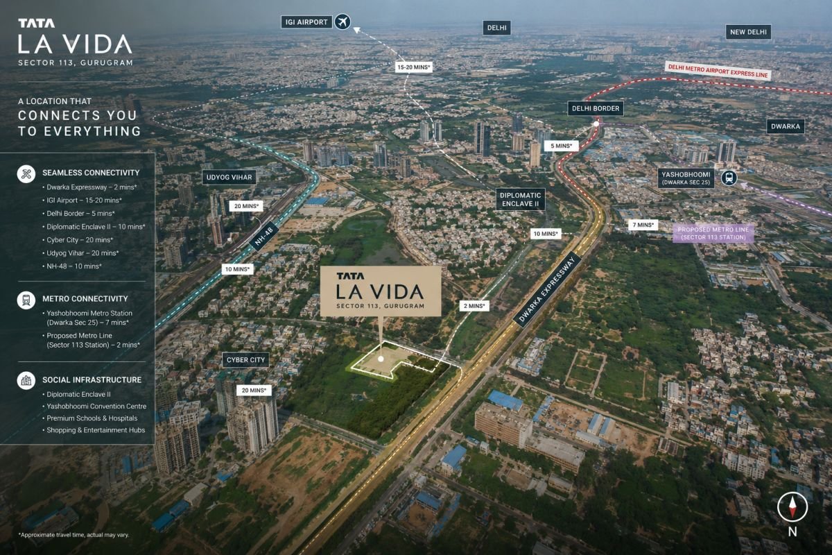 La Vida by Tata Housing location advantage near Dwarka Expressway Gurgaon