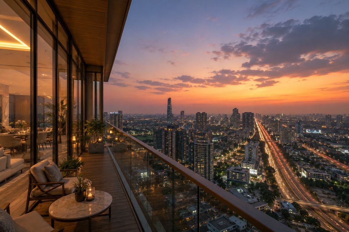 Skyline view from Trump Tower Gurgaon apartments