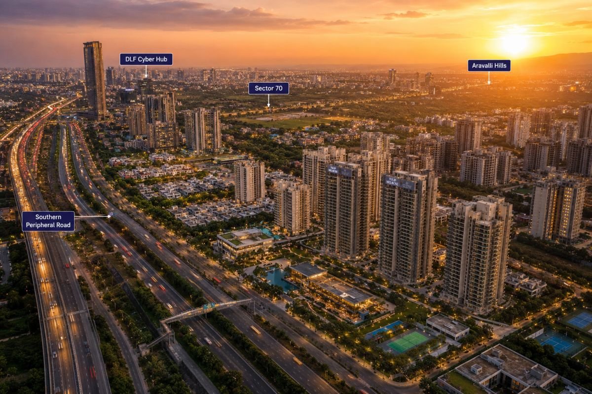 Aerial view of Tulip Melrose Sector 70 Gurgaon
