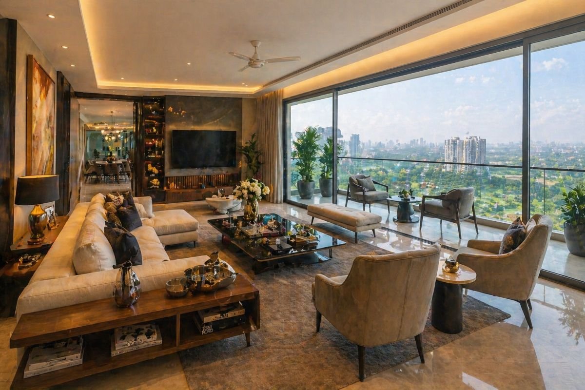 Luxury apartment interior Anant Raj Estate Residences Gurgaon living room