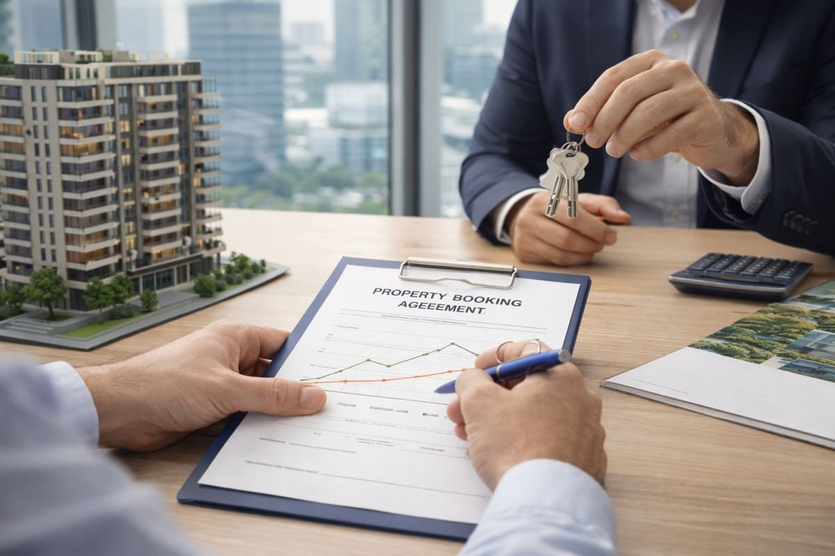 Property booking amount legal agreement Gurgaon buyer signing