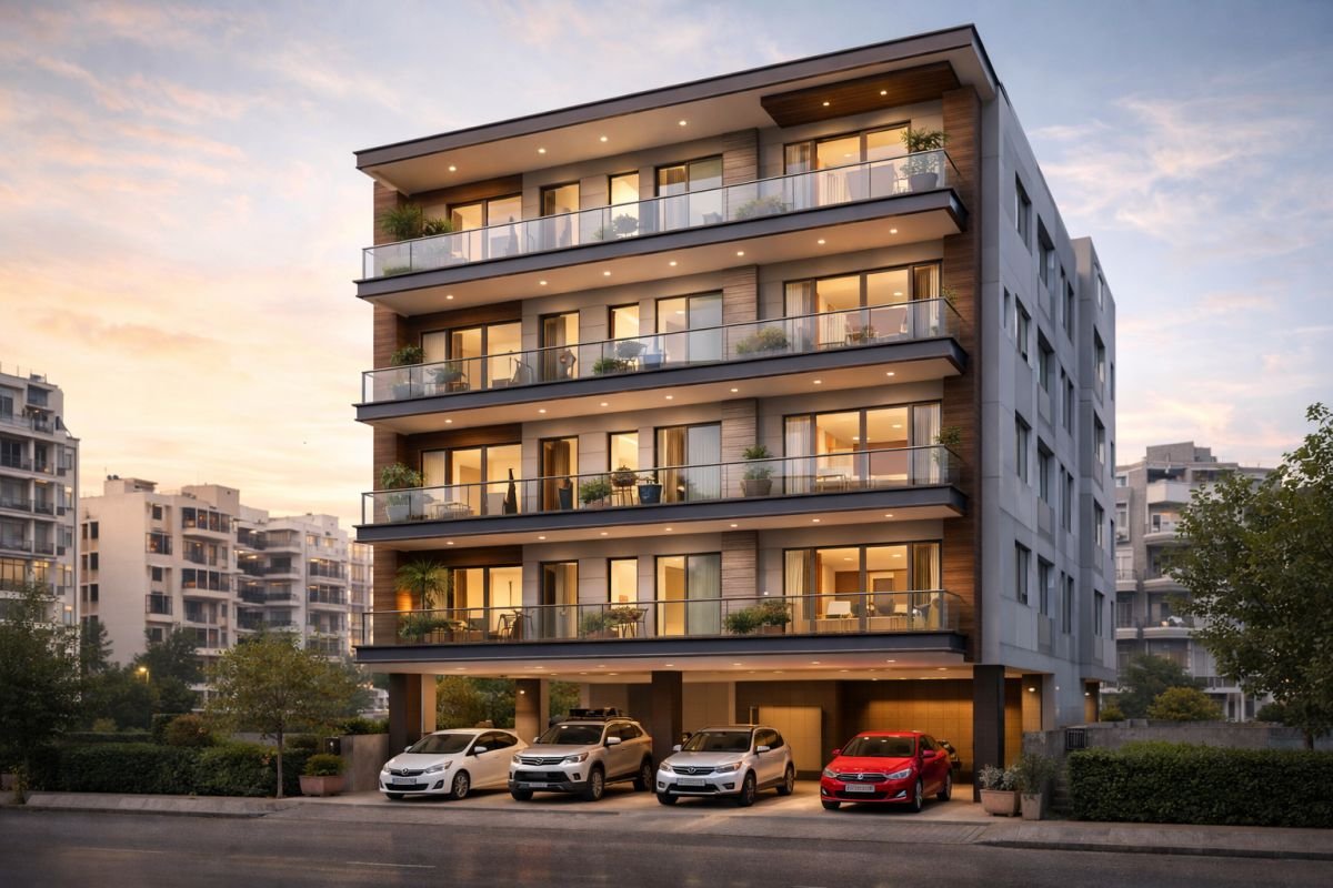 builder floor Gurgaon low rise stilt parking modern residential building