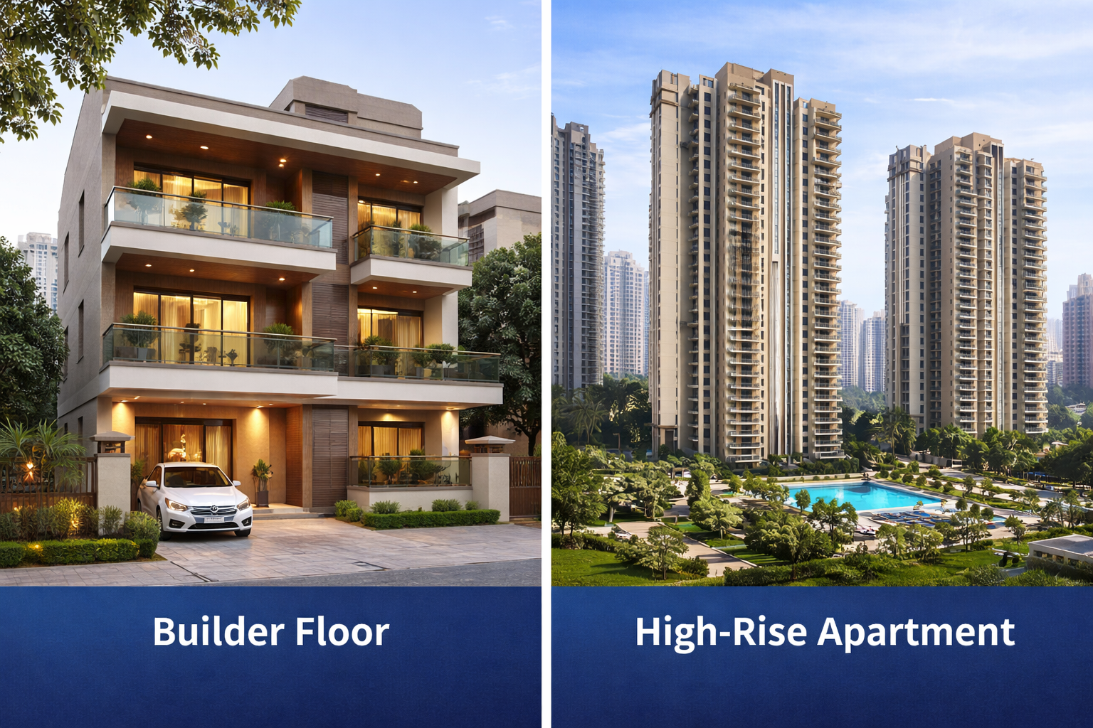 Gurgaon builder floor compared with high-rise apartment for rental income analysis