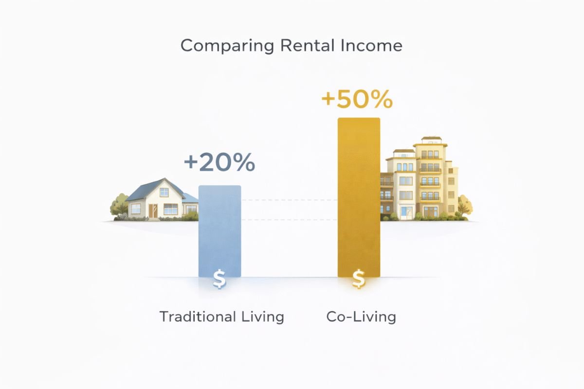 co living vs traditional rental income comparison Gurgaon