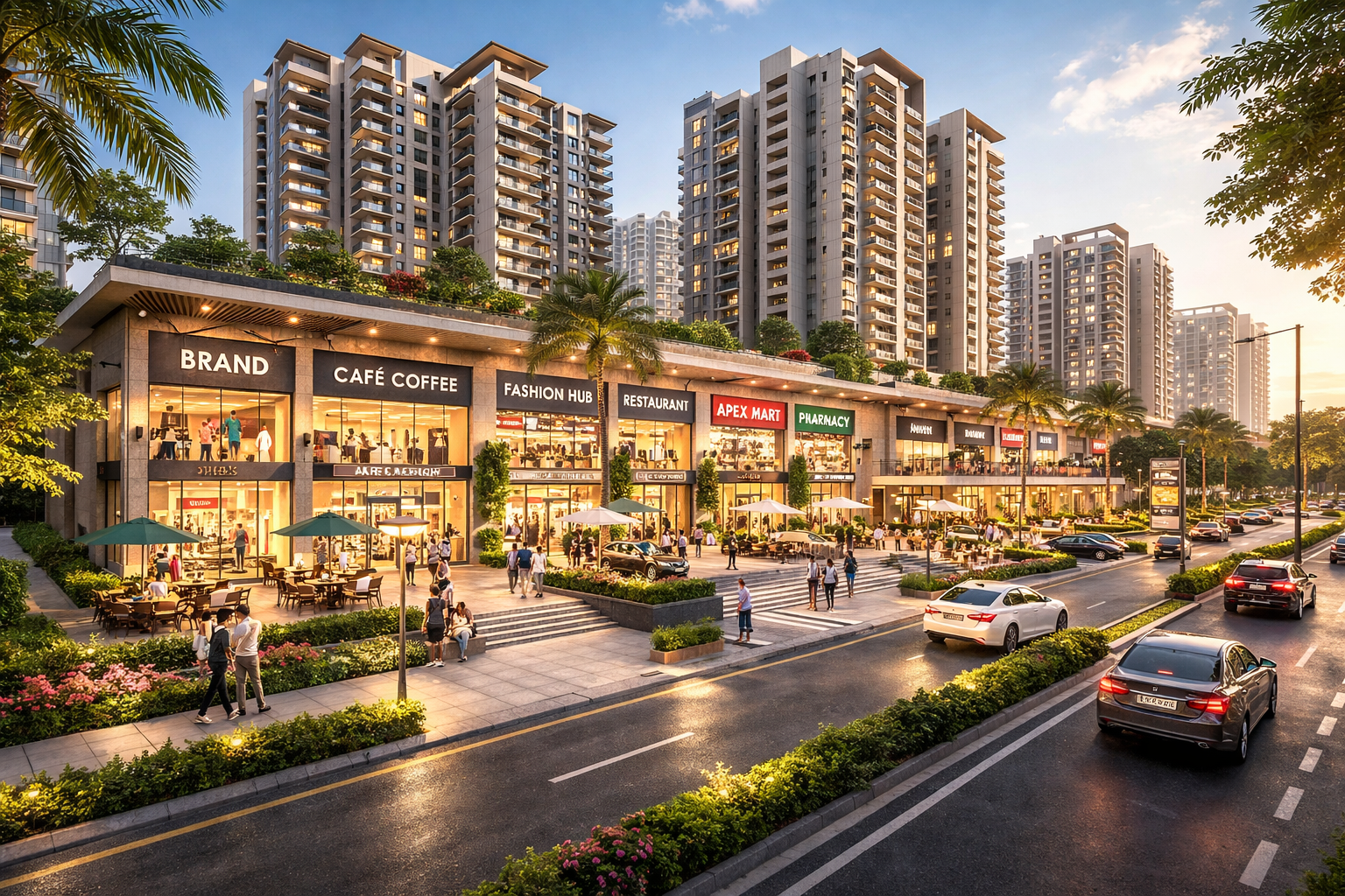 Commercial shops in Sector 67 Gurgaon integrated with residential towers