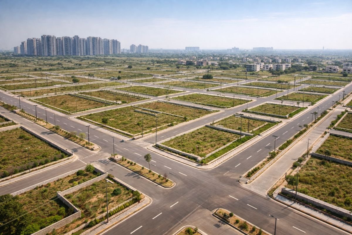 DDJAY plotted development Gurgaon residential plots infrastructure roads layout