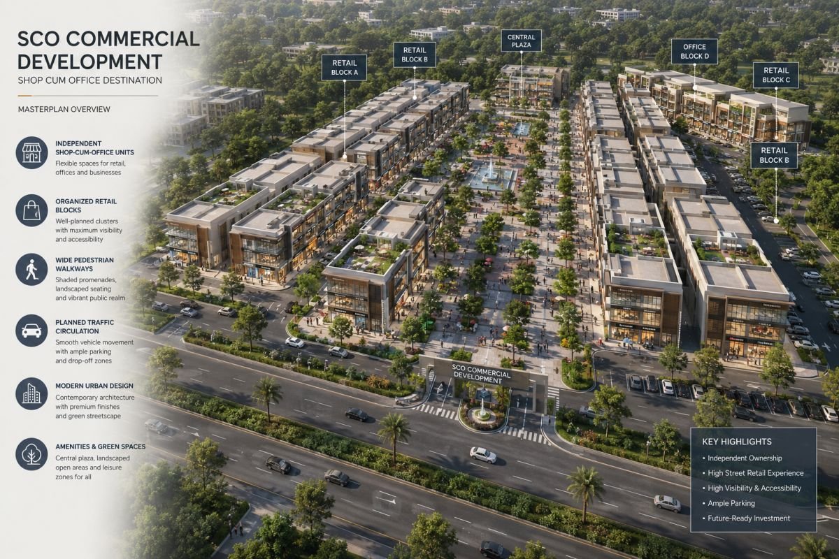 SCO plot layout and commercial planning at DLF Central 67