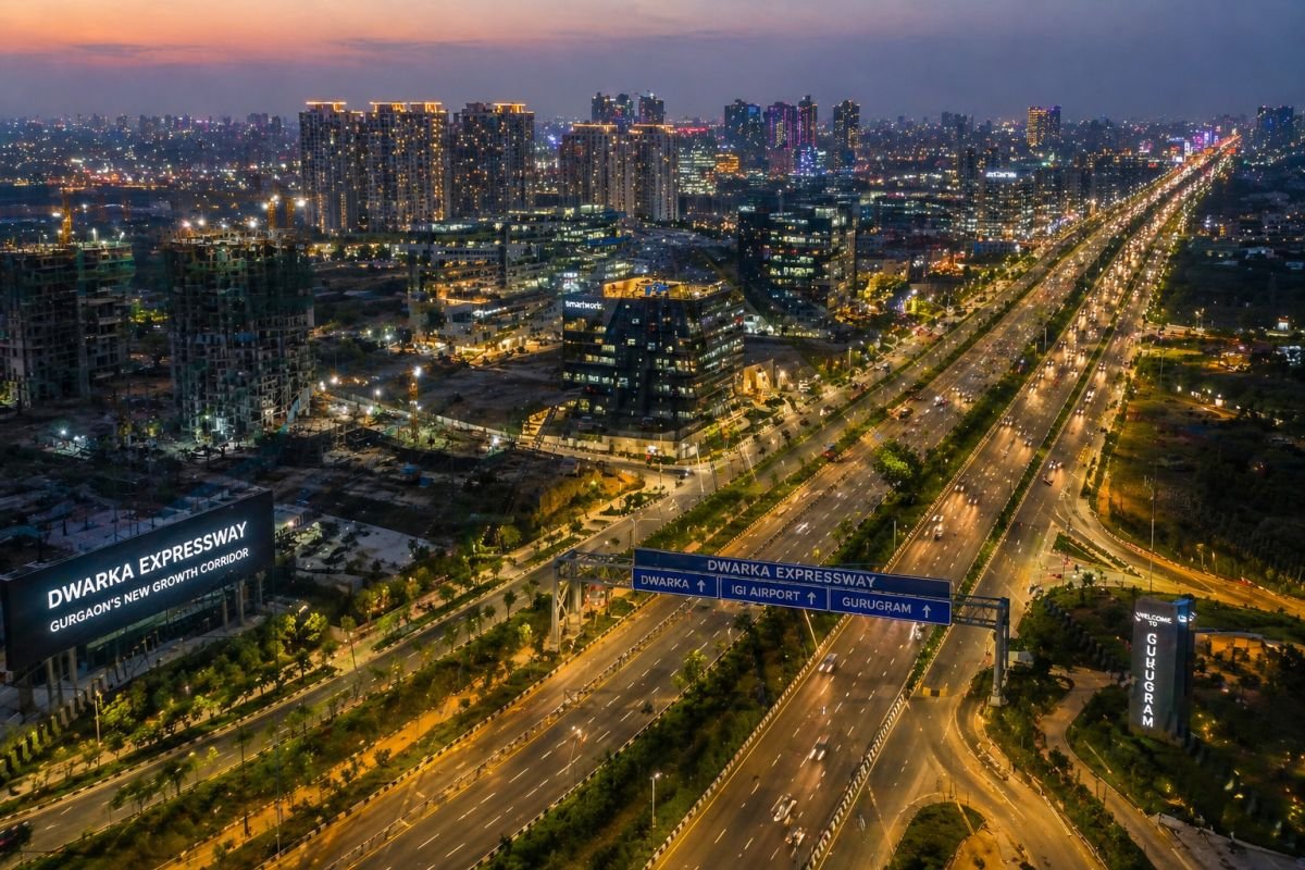 Dwarka Expressway Gurgaon growth infrastructure development skyline investment hotspot