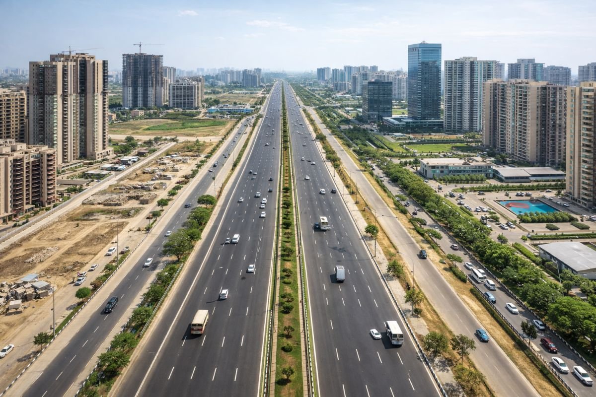 Dwarka Expressway Gurgaon development infrastructure growth aerial