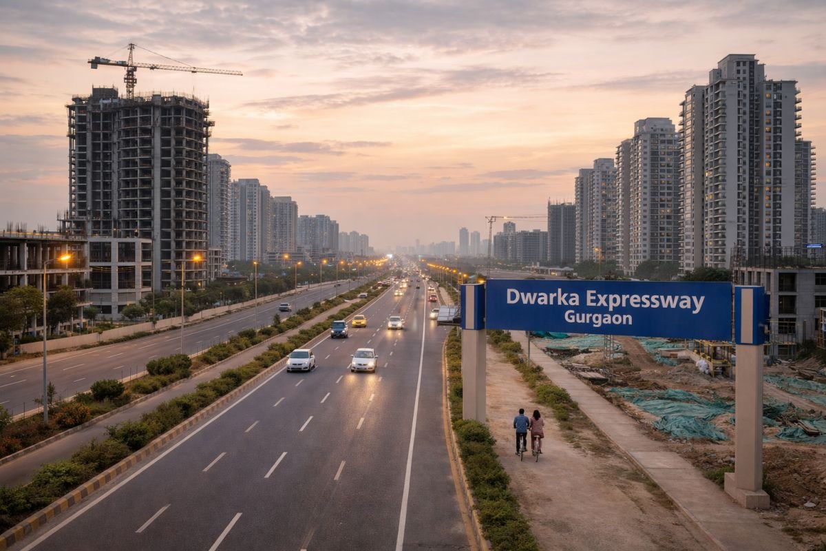 Dwarka Expressway Gurgaon residential towers and wide highway