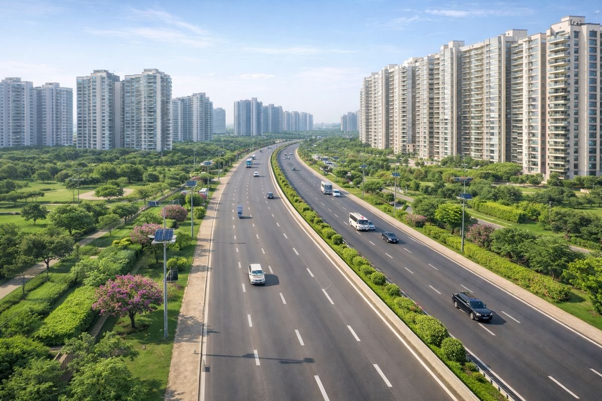 Dwarka Expressway Gurgaon ready infrastructure high rise apartments roads completed projects