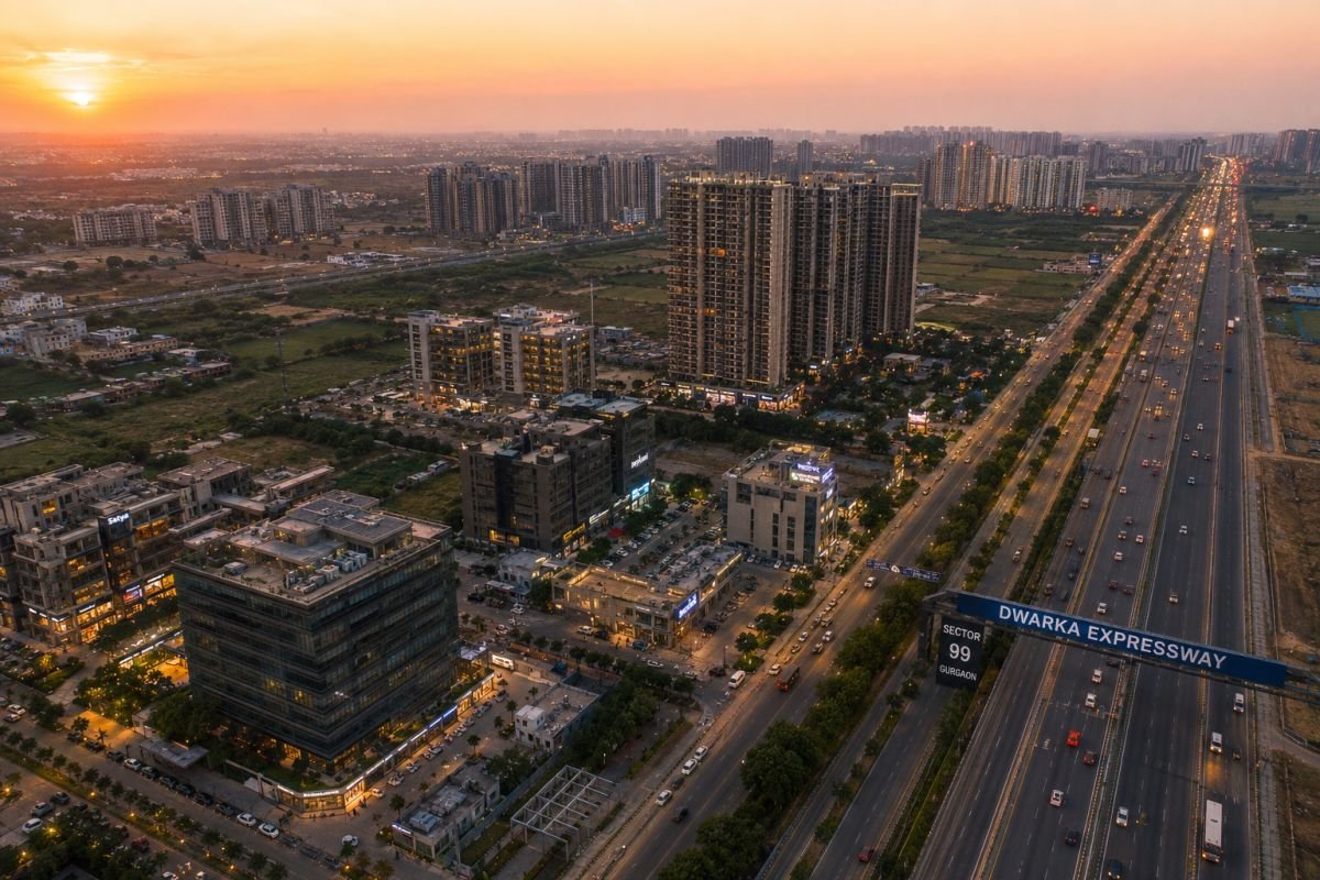 Aerial view of EBD 99 and surrounding Sector 99 Gurgaon development