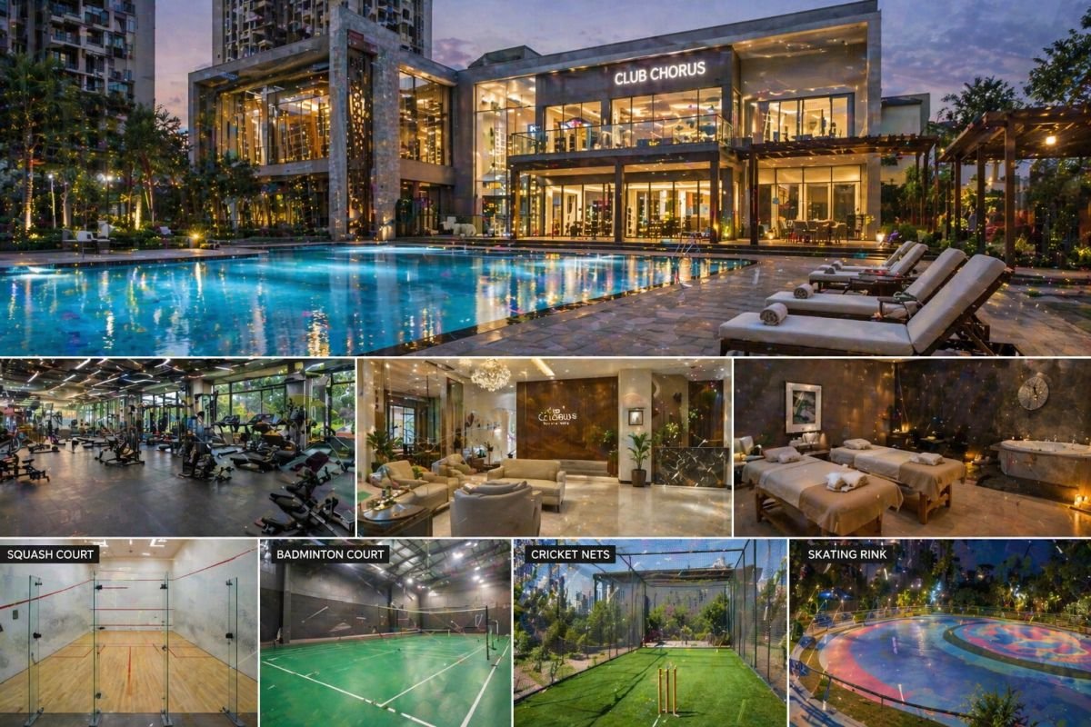 Experion The Heartsong clubhouse amenities including pool gym and sports facilities