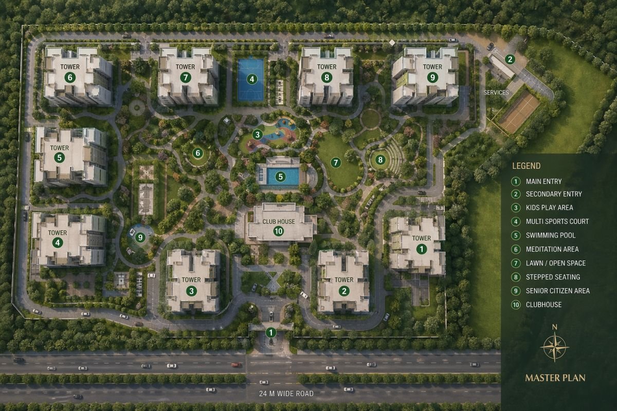 Experion The Trillion master plan low density layout Sector 48 Gurgaon