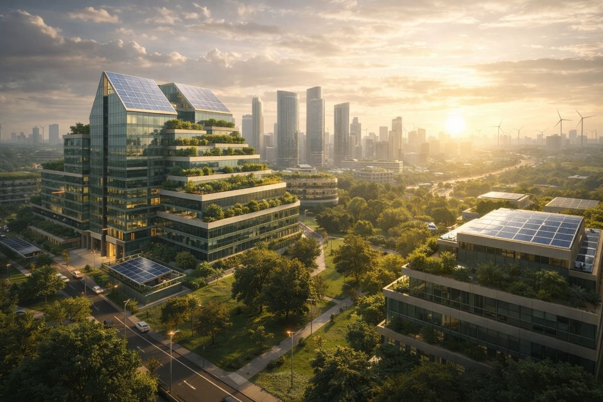Future sustainable Gurgaon smart city green buildings 2030