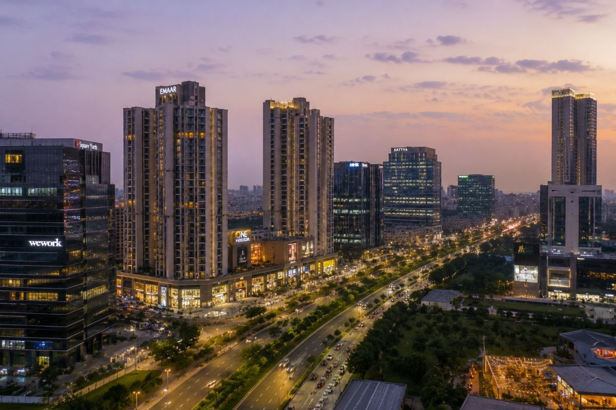 Golf Course Extension Road Gurgaon infrastructure and skyline