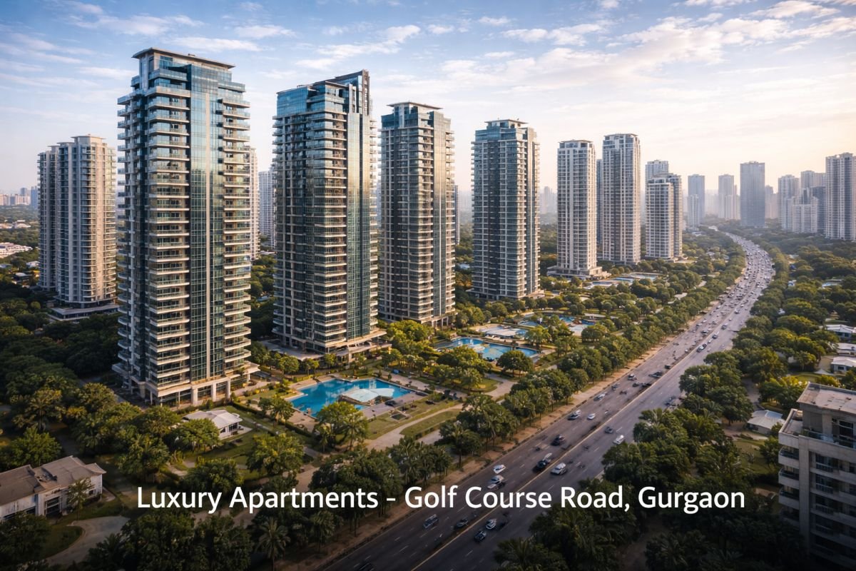 Golf Course Road Gurgaon luxury apartments skyline