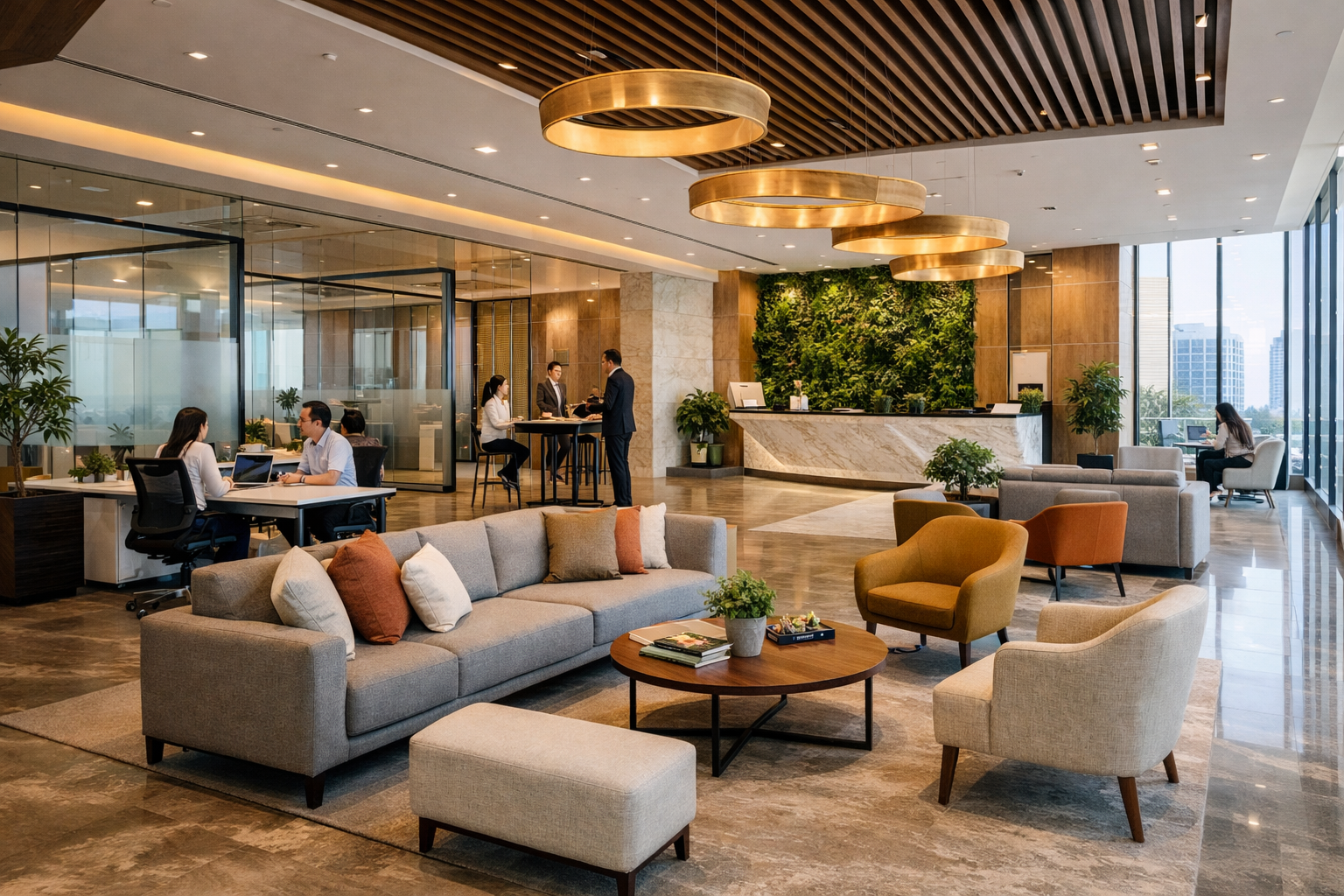 Grade A office space in Gurgaon with ESG-compliant modern interior