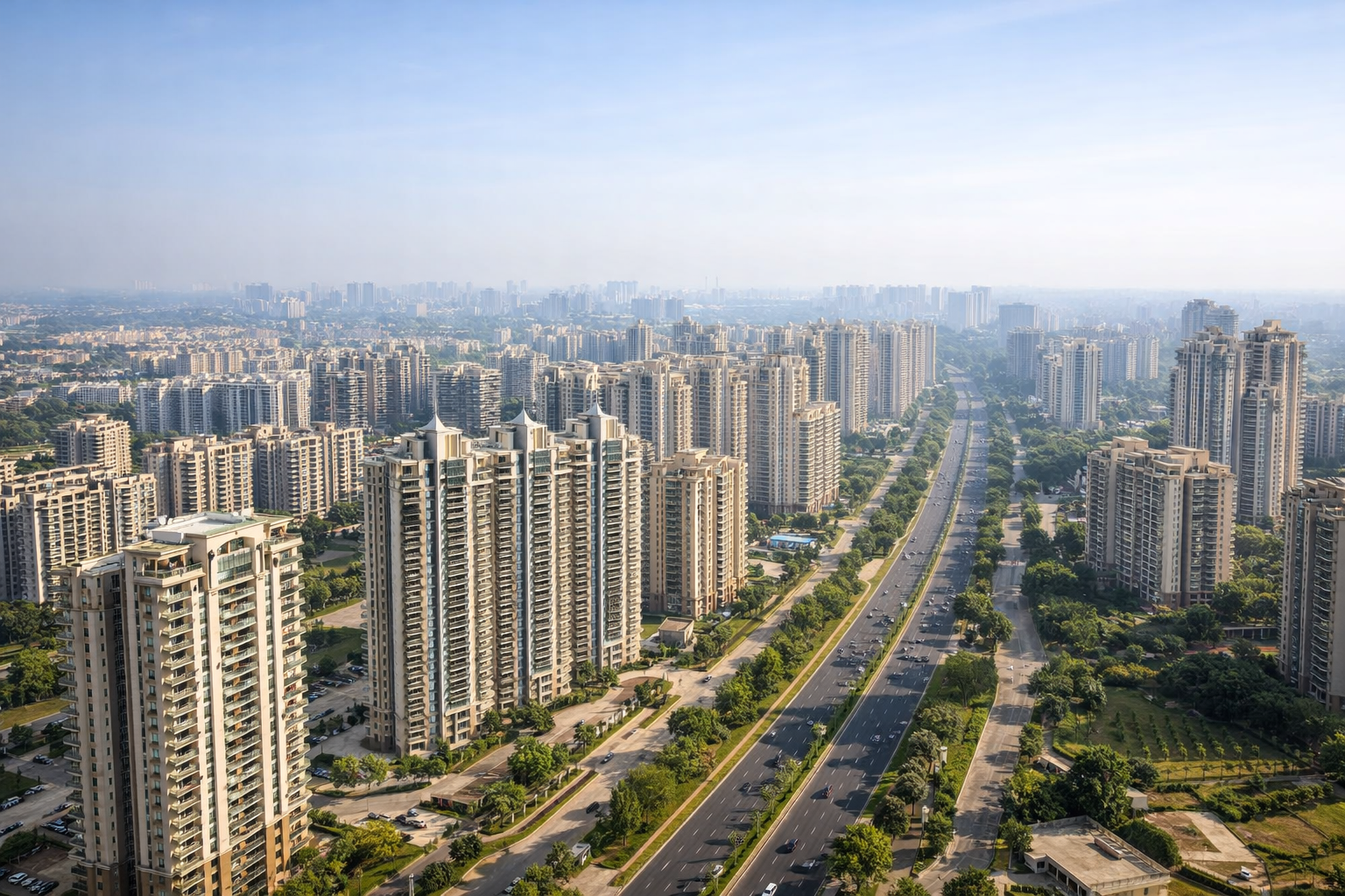 Gurgaon residential skyline showing sector-wise 3 BHK developments