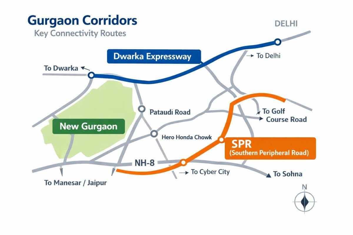 Gurgaon corridor based real estate growth Dwarka Expressway SPR sectors