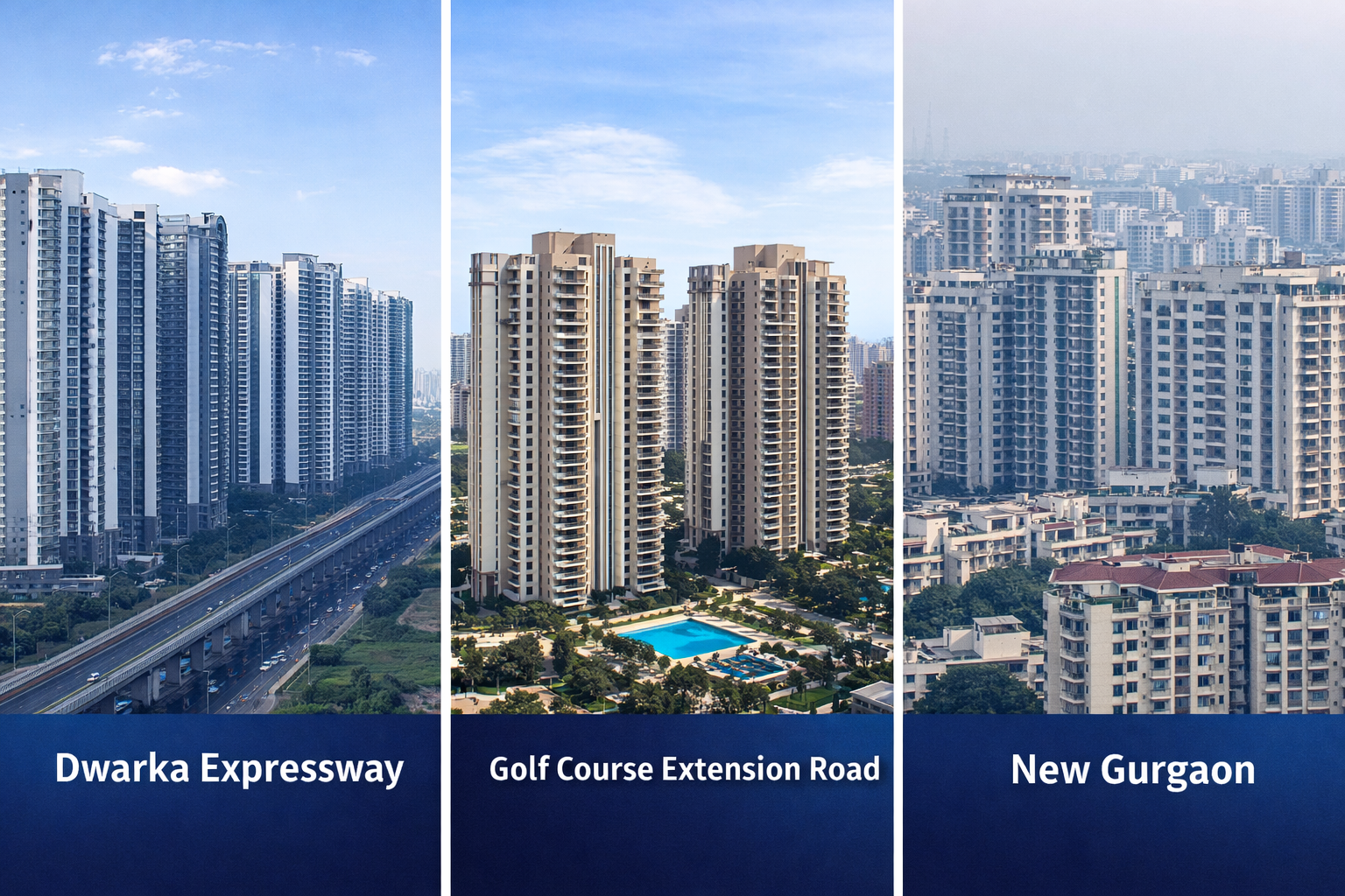 Comparison of Dwarka Expressway, Golf Course Extension Road and New Gurgaon residential corridors