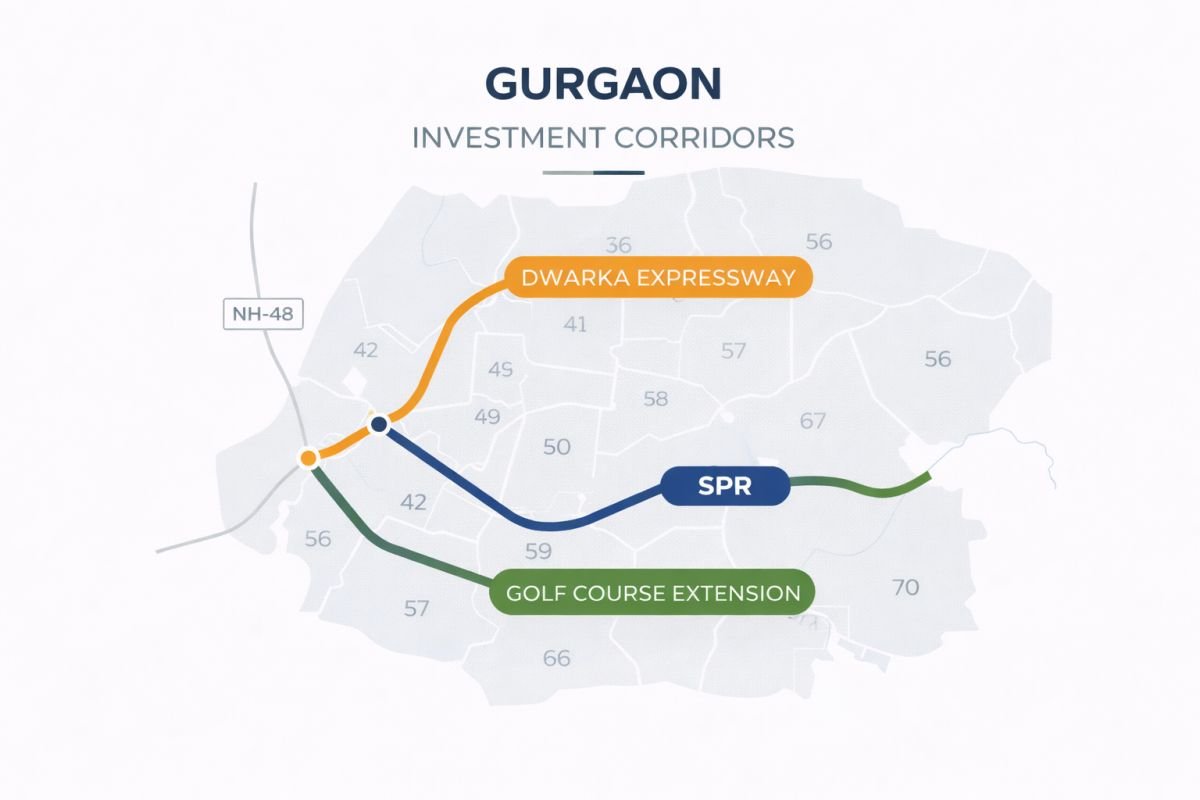 best investment areas Gurgaon Dwarka Expressway SPR map