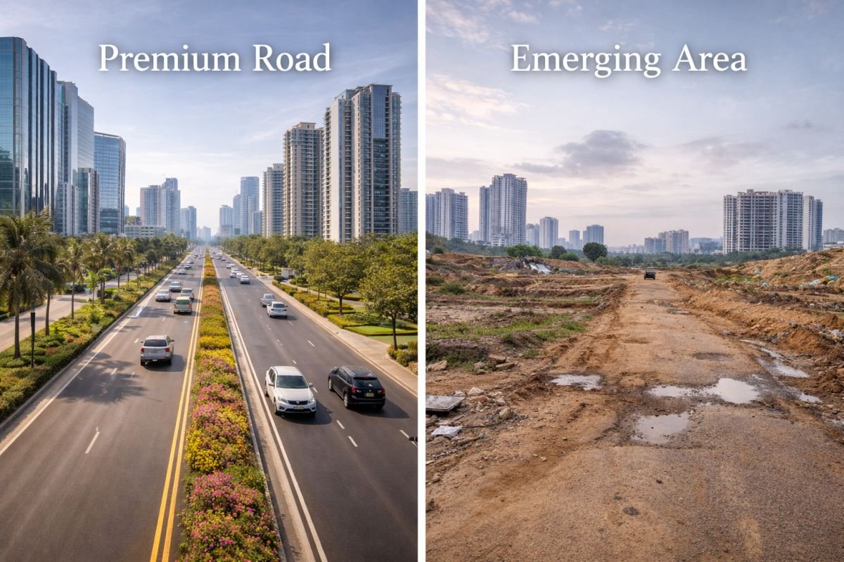 Golf Course Road vs Dwarka Expressway Gurgaon skyline comparison