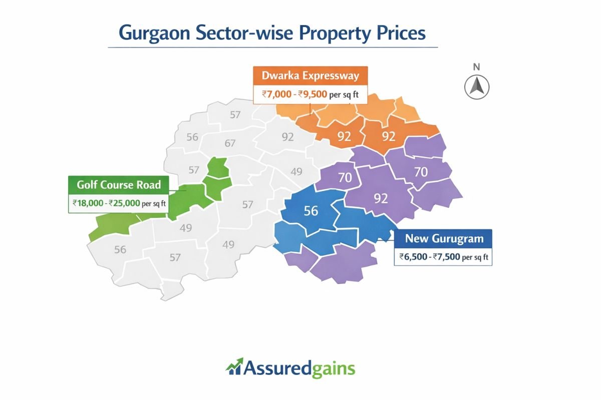 Gurgaon micro market real estate clusters map sectors comparison